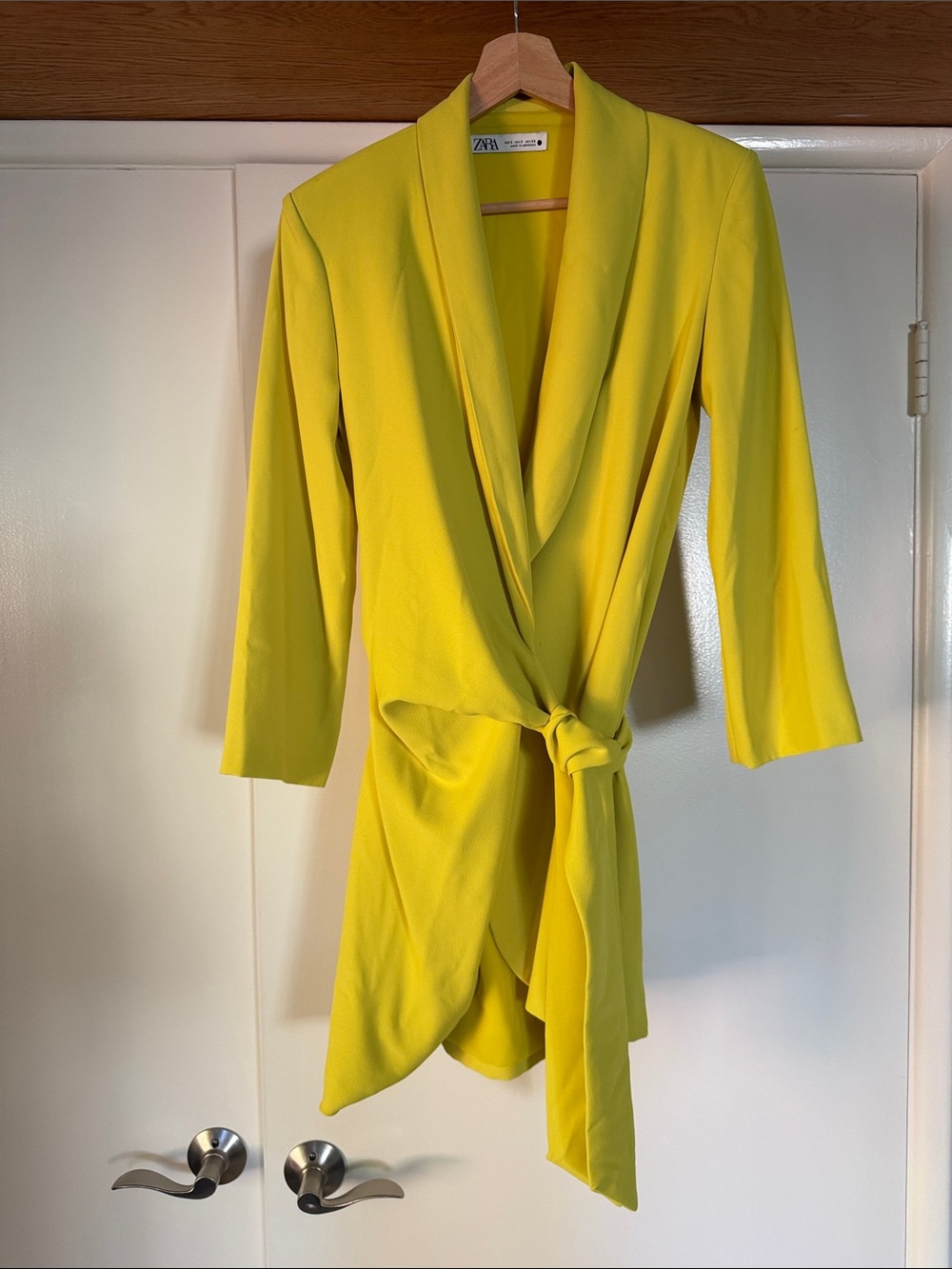 Zara Lemon Yellow Wrap mini dress